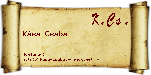 Kása Csaba névjegykártya