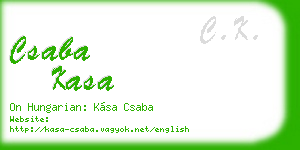 csaba kasa business card